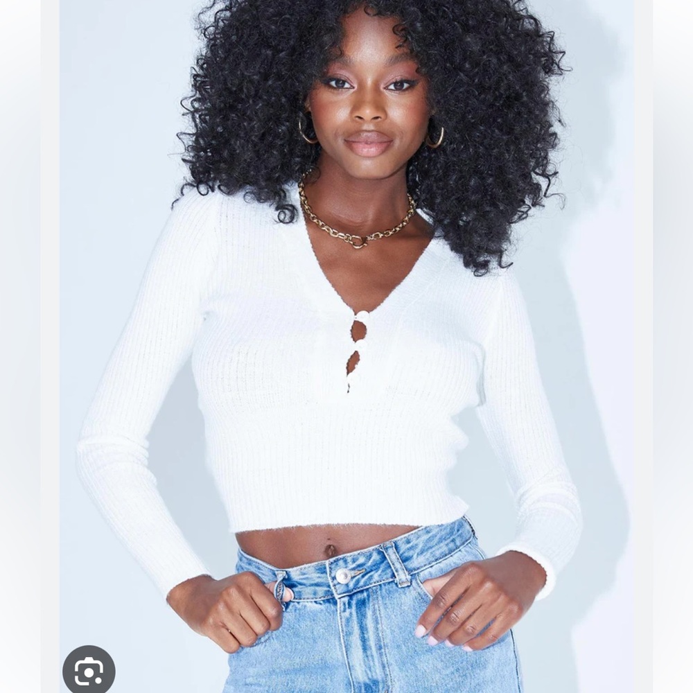 White long sleeve crop - Lawson Top - princess polly